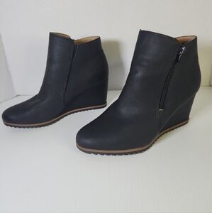 Women's Soul Naturalizer Ankle Wedge Heel Black Boots 8.5